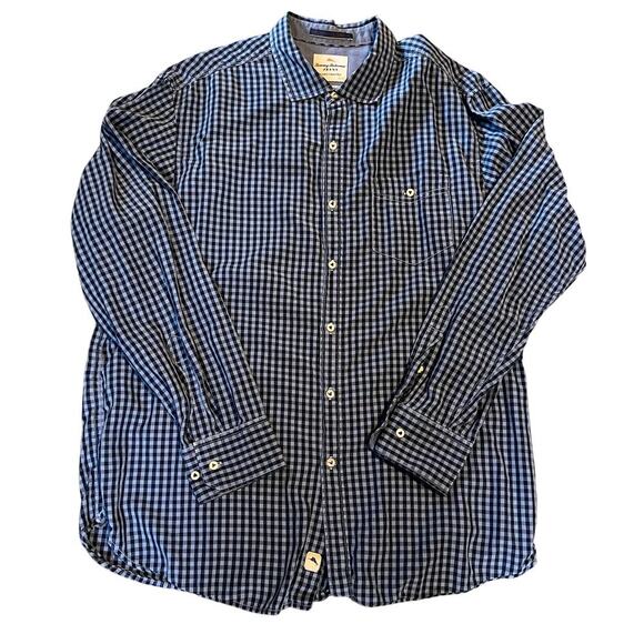 Tommy Bahama Men's Blue Check Island Crafted Modern Fit Button Down. Size XL - Picture 1 of 8